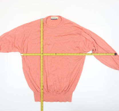Glenmuir Mens Pink Wool Crew Neck Pullover Jumper XL