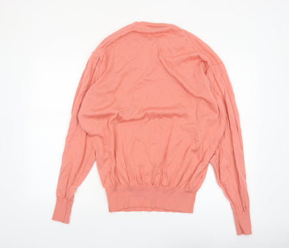 Glenmuir Mens Pink Wool Crew Neck Pullover Jumper XL