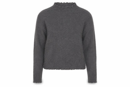 Marks & Spencer Women Grey Size 12 Mock Neck Long Sleeve Jumper