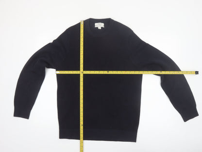 Marks and Spencer Men's Black Cotton Crew Neck Jumper L