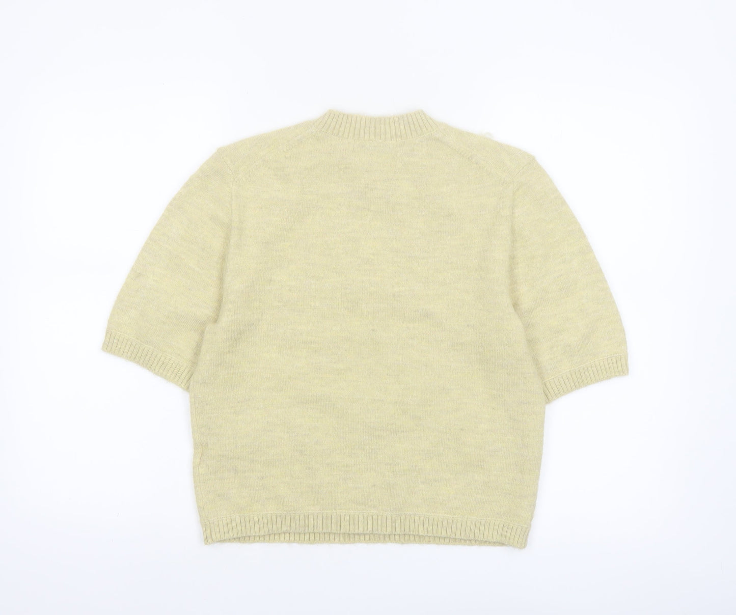 Marks and Spencer Women’s Beige XS Embroidered Short Sleeve Knit Jumper