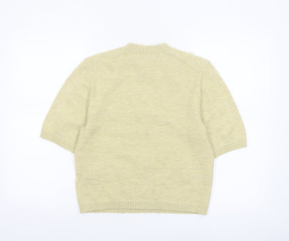 Marks and Spencer Women’s Beige XS Embroidered Short Sleeve Knit Jumper