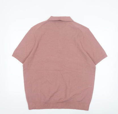 Marks and Spencer Men’s Pink Cotton Polo Shirt XL