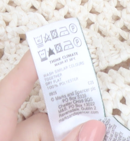 Marks and Spencer Womens Ivory Open Knit Relaxed Pullover Jumper M