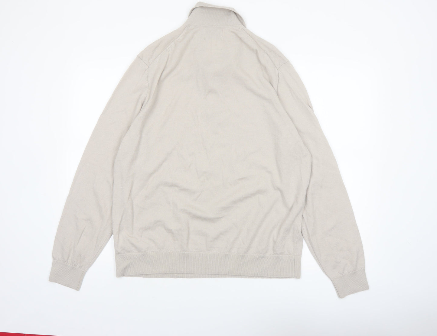 Marks and Spencer Autograph Mens Beige 2XL Wool Collared Pullover Jumper