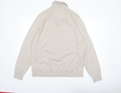 Marks and Spencer Autograph Mens Beige 2XL Wool Collared Pullover Jumper