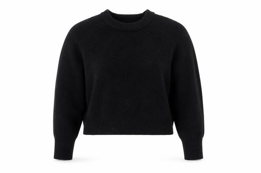Front view of French Connection Women's Black Cotton Crew Neck Jumper, size S