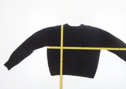 French Connection Women's Black Cotton Crew Neck Jumper Size S
