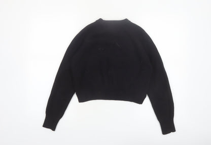 French Connection Women's Black Cotton Crew Neck Jumper Size S