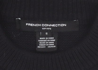 French Connection Women's Black Cotton Crew Neck Jumper Size S