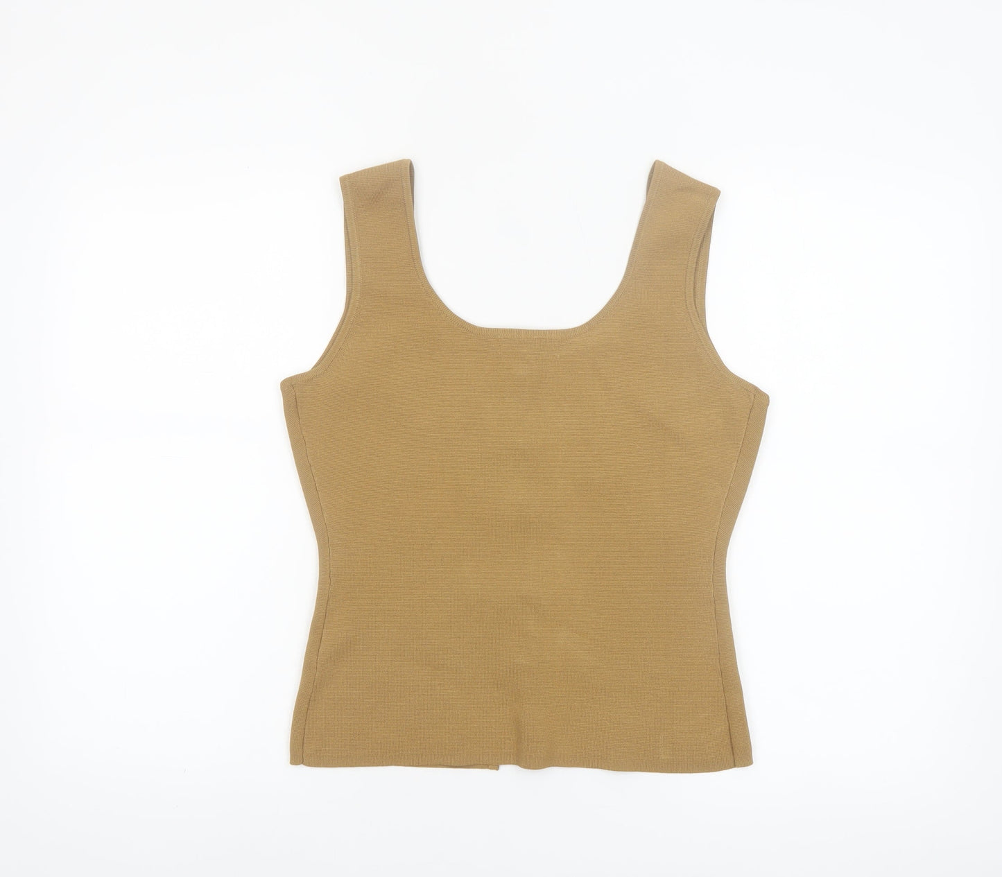Marks and Spencer Women's Brown Knit Button Tank Top S