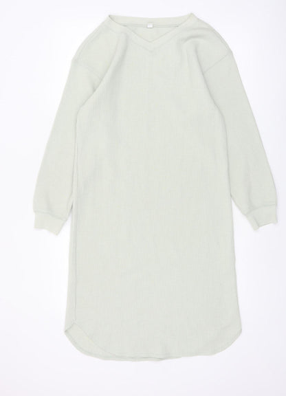 Uniqlo Women’s Grey Knit V-Neck Long Sleeve T-Shirt Dress XS