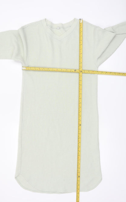 Uniqlo Women’s Grey Knit V-Neck Long Sleeve T-Shirt Dress XS