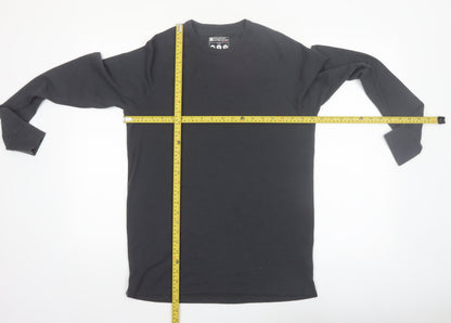 Mountain Warehouse Men Black Merino Wool Long Sleeve Base Layer Top L