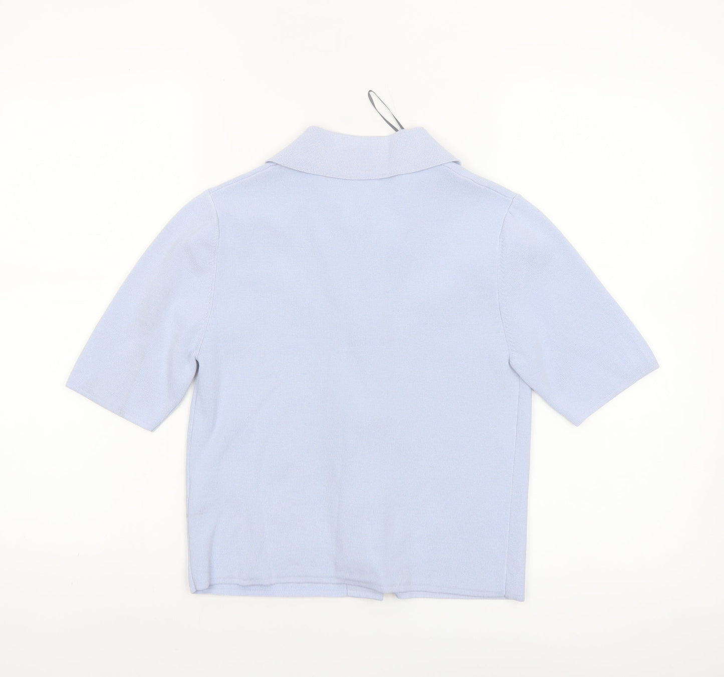 Marks and Spencer Womens Blue Collared Short Sleeve Knit Blouse XS