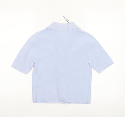 Marks and Spencer Womens Blue Collared Short Sleeve Knit Blouse XS