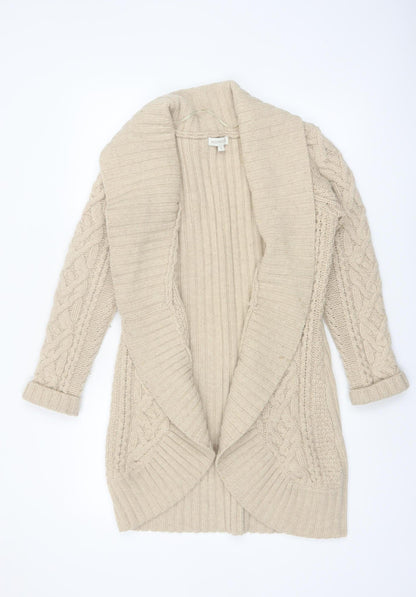 Monsoon Women’s Beige Lambswool Chunky Knit Cardigan Size S