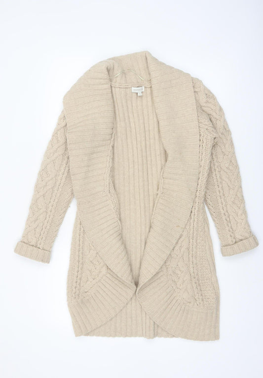 Monsoon Women’s Beige Lambswool Chunky Knit Cardigan Size S