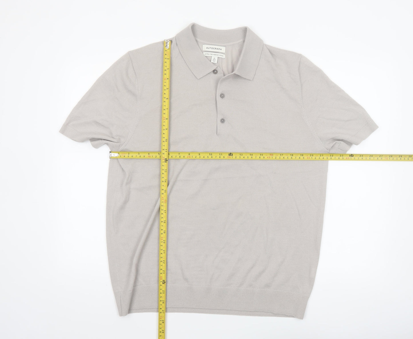 Marks and Spencer Autograph Men’s Beige Merino Wool Polo XL