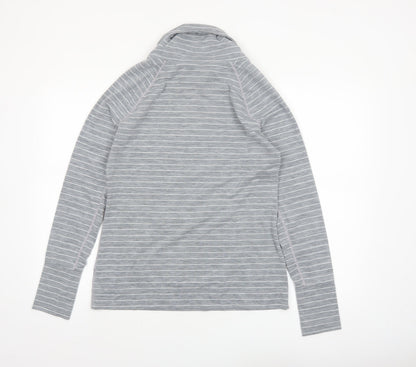 GapFit Women Grey Striped Long Sleeve High Neck Performance Top M
