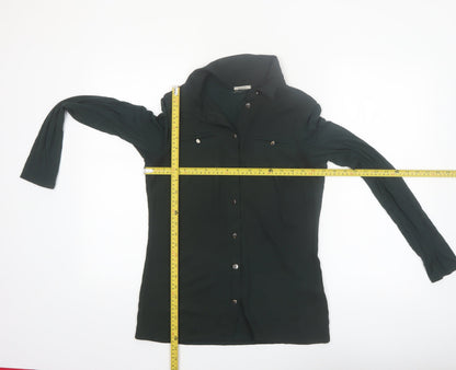 Intimissimi Women's Black Button-Up Long Sleeve Shirt Size S