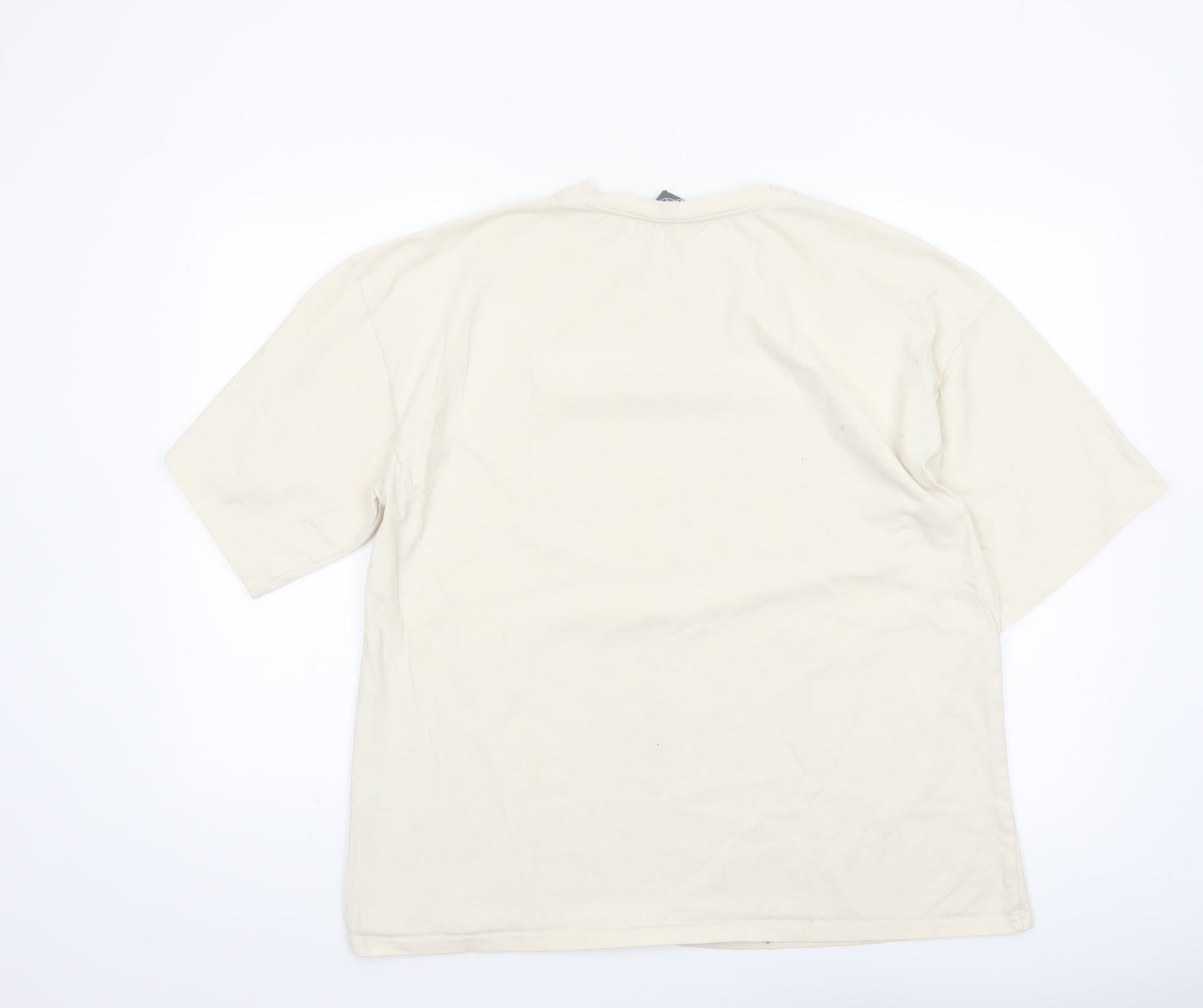 Cider Men's Beige 'Sunny Side Up' Graphic Cotton T-Shirt XL