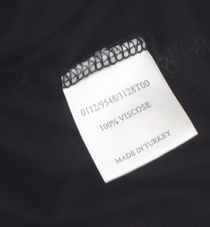 Hobbs Women’s Black Long Sleeve Viscose Scoop Neck Top Size L