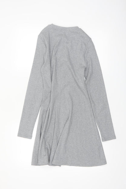 Marks and Spencer Women’s Grey Fit & Flare Long Sleeve Jersey Dress Size 8