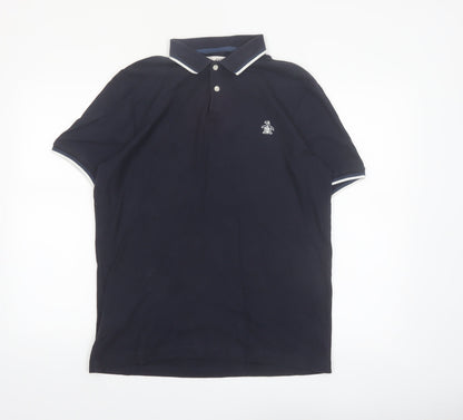 Original Penguin Men’s Black Cotton Polo Shirt M Short Sleeve Classic Fit