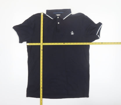 Original Penguin Men’s Black Cotton Polo Shirt M Short Sleeve Classic Fit
