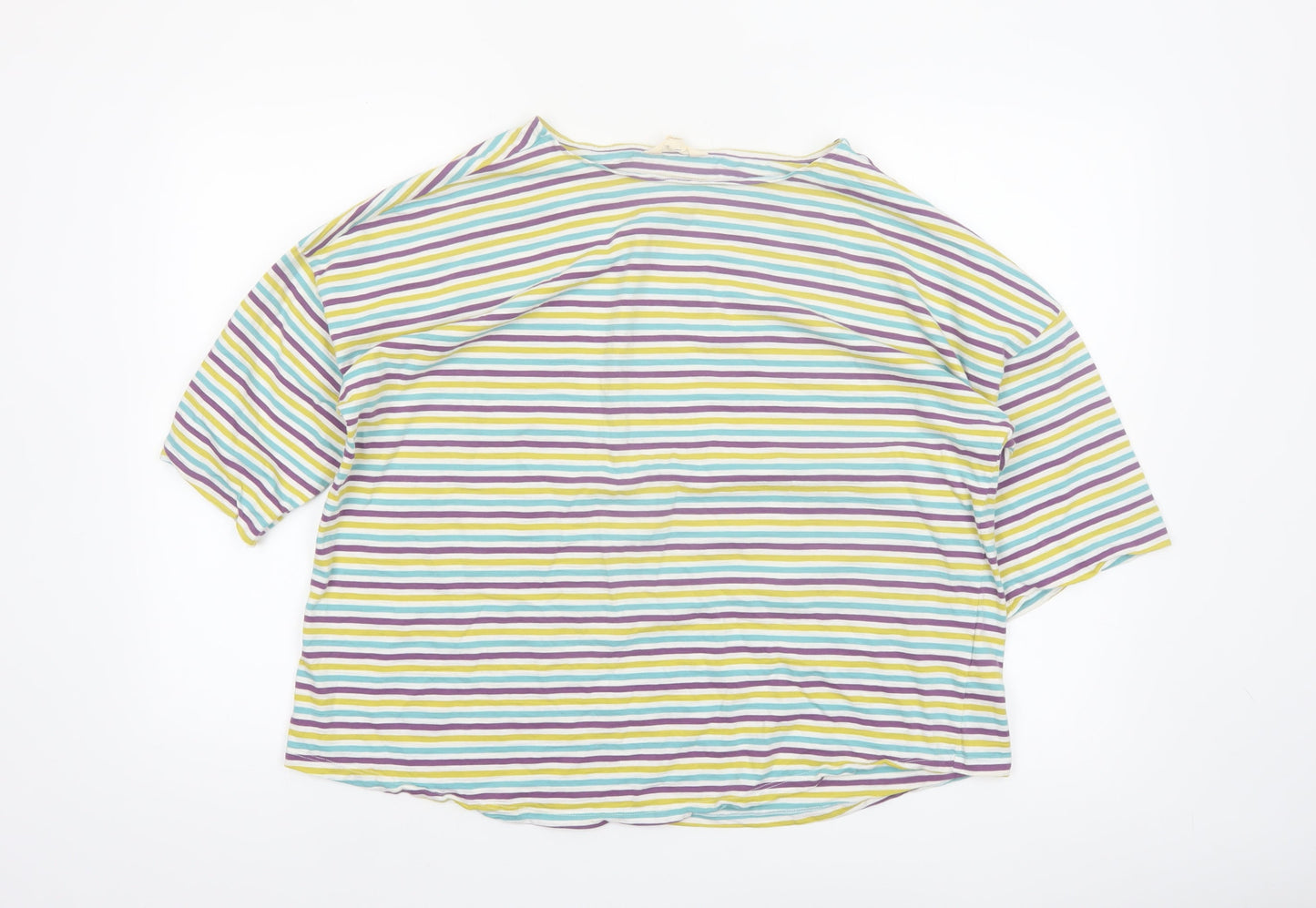 Seasalt Cornwall Women’s Multicoloured Striped Organic Cotton T-Shirt UK 18