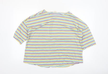 Seasalt Cornwall Women’s Multicoloured Striped Organic Cotton T-Shirt UK 18