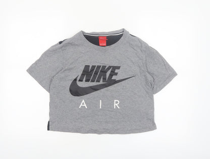 Nike Women’s Grey Cropped Air Logo T-Shirt Size S