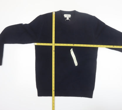 Marks and Spencer Men's Blue Wool Blend Crew Neck Jumper Size S