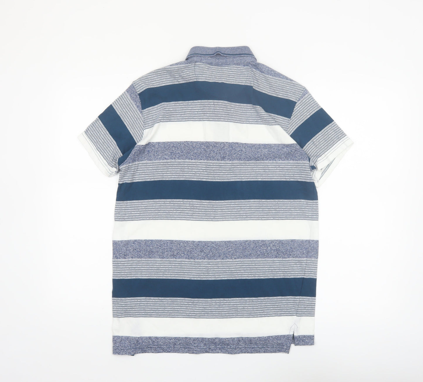 Pierre Cardin Men's Blue Striped Cotton Polo Shirt Size S