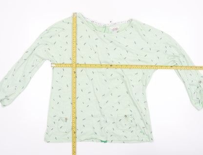 Mantaray Womens Green Striped Cotton Long Sleeve T-Shirt Size 18
