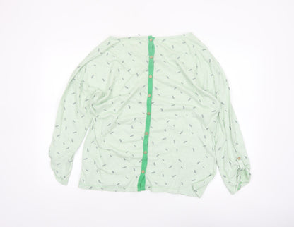 Mantaray Womens Green Striped Cotton Long Sleeve T-Shirt Size 18