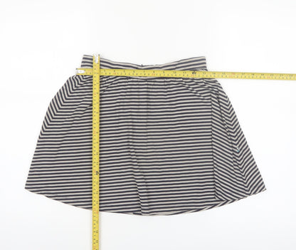 Kling Women’s Navy Striped A-Line Skirt Size 8 Stretch Jersey