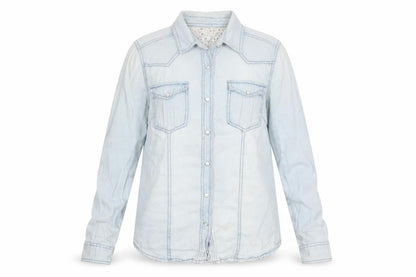 Denim Co Womens Blue Denim Button-Up Shirt Size 12 Classic Western Style