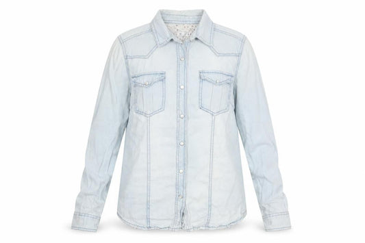 Denim Co Womens Blue Denim Button-Up Shirt Size 12 Classic Western Style