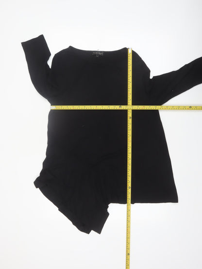Phase Eight Women's Black Viscose Tunic Top UK 12 3/4 Sleeve