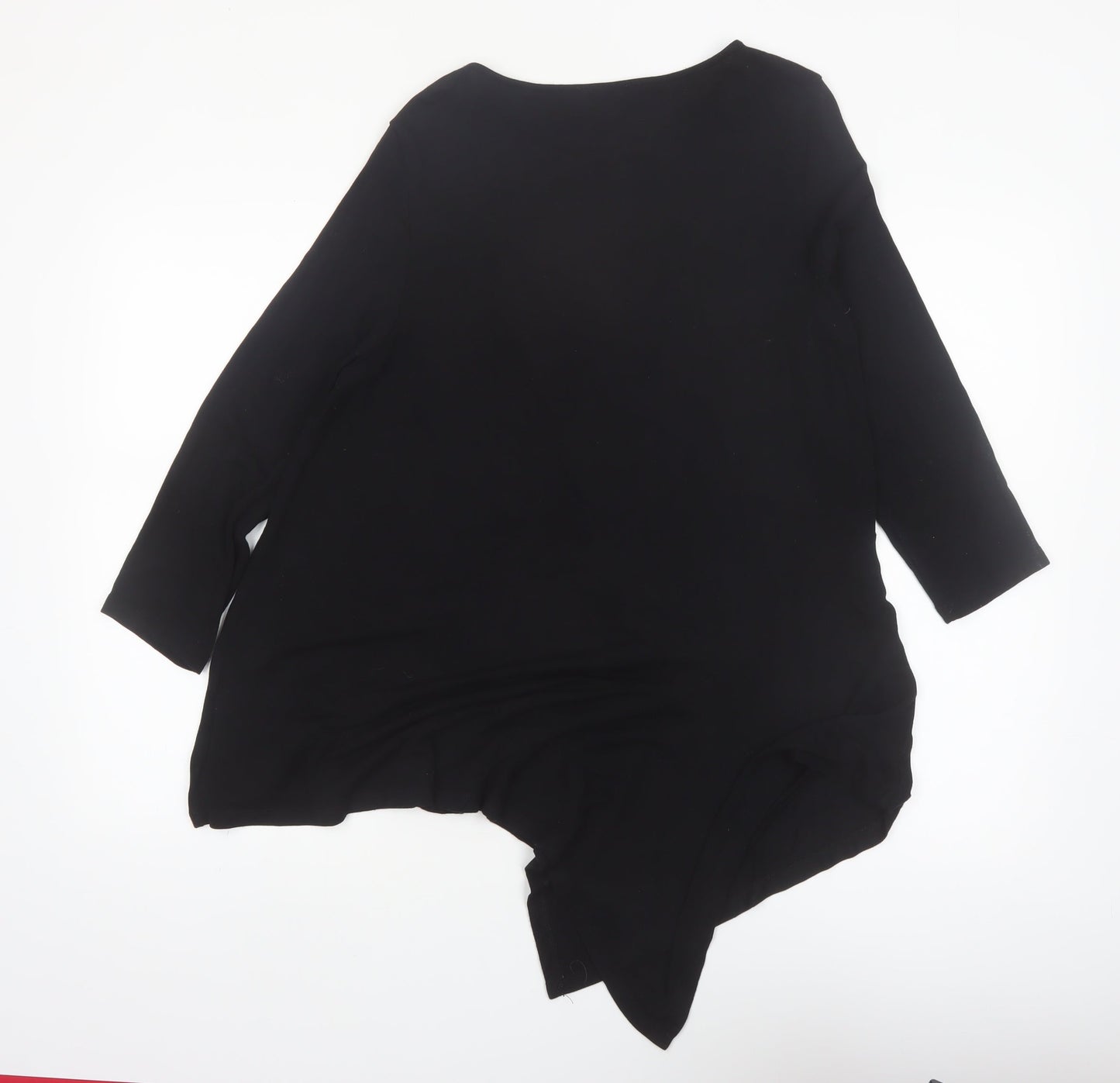 Phase Eight Women's Black Viscose Tunic Top UK 12 3/4 Sleeve