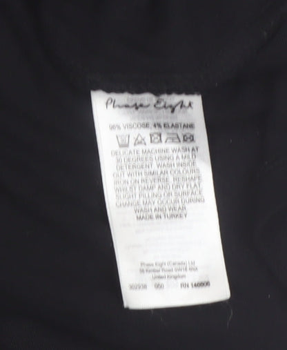 Phase Eight Women's Black Viscose Tunic Top UK 12 3/4 Sleeve