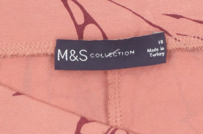 Marks and Spencer Women’s Pink Floral Jersey A-Line Skirt Size 18
