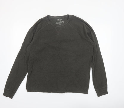 FatFace Men’s Green Cotton Long Sleeve Regular Fit Top M