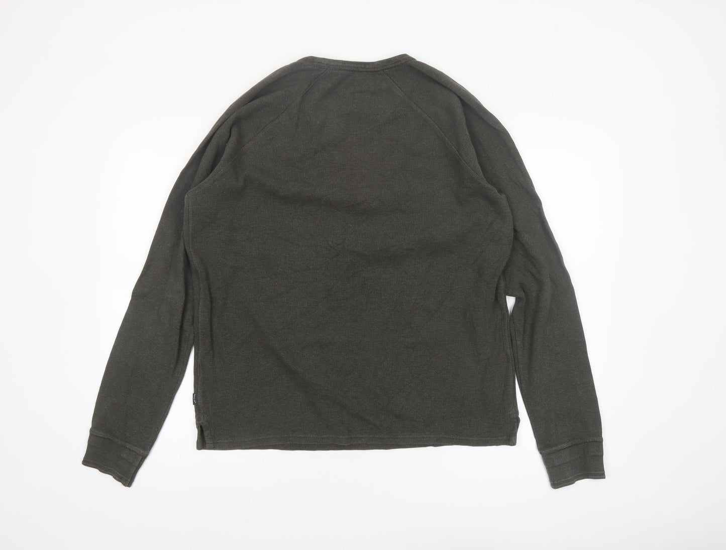 FatFace Men’s Green Cotton Long Sleeve Regular Fit Top M