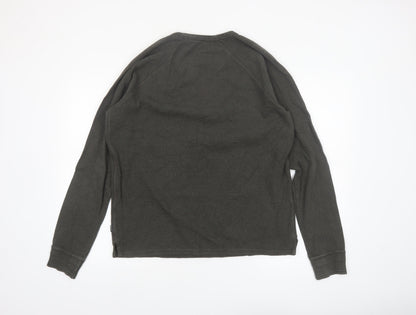 FatFace Men’s Green Cotton Long Sleeve Regular Fit Top M