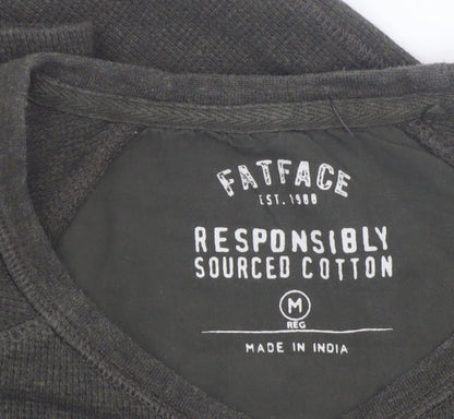 FatFace Men’s Green Cotton Long Sleeve Regular Fit Top M