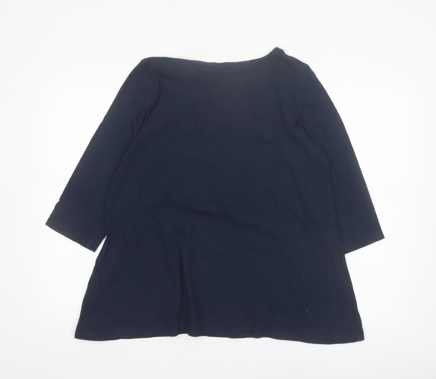 Seasalt Cornwall Women's Navy Organic Cotton 3/4 Sleeve Tunic UK 14
