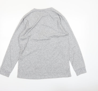 LTS Women's Grey Sequin Star Long Sleeve Tall Jersey Top UK 12